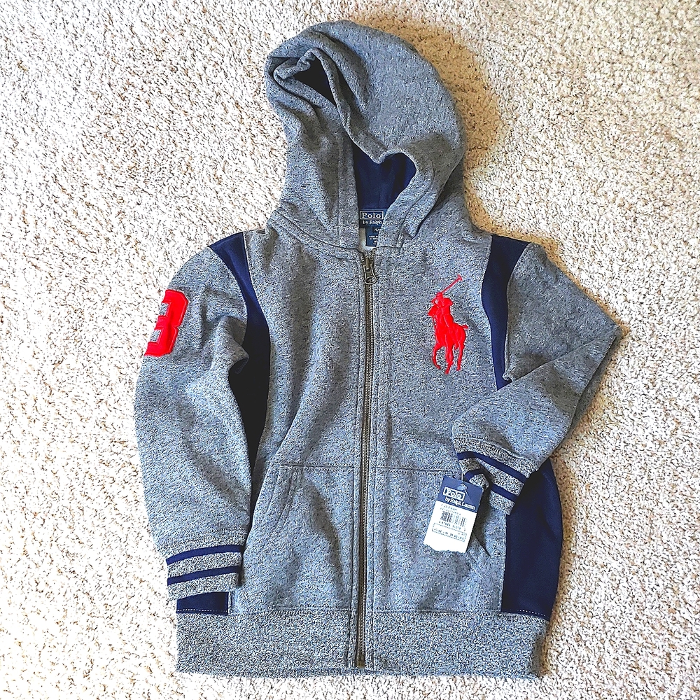 Boys 4T gray/blue athletic jacket